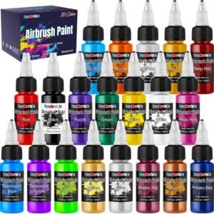 FansArriche Airbrush Paint, 20 Colors Acrylic Air brush Paint Kit