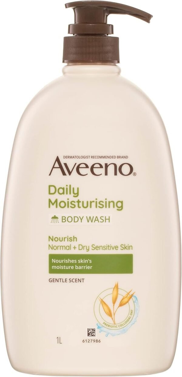 Aveeno Daily Moisturising Body Wash Nourish Normal Dry Sensitive Skin 1L