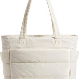 BAGSMART Puffy Tote Bag for Women, Lightweight Work Tote Handbag