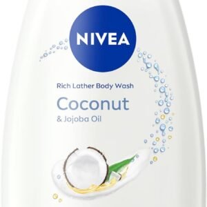 NIVEA Rich Lather Body Wash with Coconut & Jojoba Oil 1L | Gentle & Moisturising Formula | Leaves Skin Feeling Soft | Delicate Coconut Scent | pH Balanced | Suitable for All Skin Types