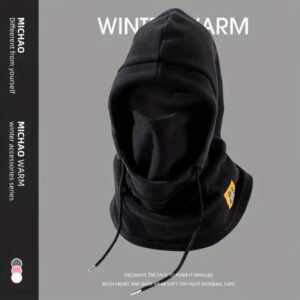 Warm Ski Balaclava Hat Winter Windproof Cap for Men Women Outdoor Hood Cap Cold Padded Hood Beanies Plush Warm Cycling Hat